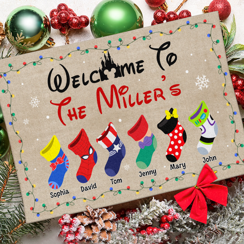 Socks Family Welcome To Our House 02natn271023 Personalized Door Mat - Doormat - GoDuckee