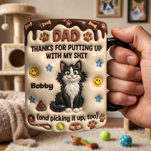 Cat Dad Magic Ceramic Coffee Mug - Personalized Gifts For Dad 022TYDH210526 - Coffee Mug - GoDuckee
