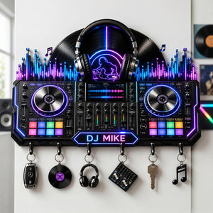 DJ Turntable Key Hanger - Personalized Gifts For Beat Makers 03NALU120626 - Key Hanger - GoDuckee