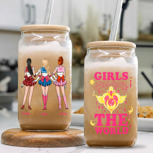 Personalized Gifts For Friends Glass Can Girls Will Save The World 06ACDT170224HH - Drinkware - GoDuckee