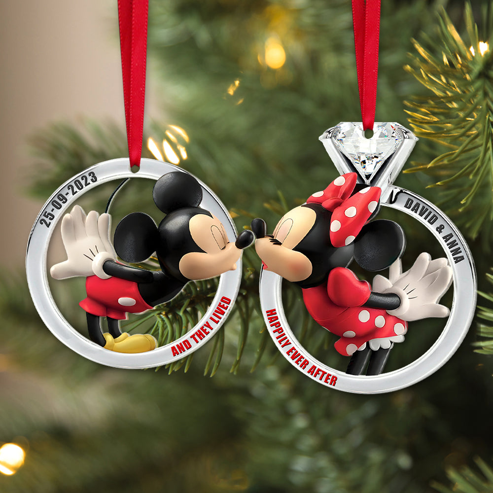 Set Of 2 Personalized Ornaments For Couple, PW-02QHTN280923, Christmas Gift, Anniversary Gift Ideas - Ornament - GoDuckee