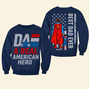 Personalized Gifts For Dad Shirt Dad A Real American Hero - Shirts - GoDuckee