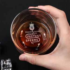 Personalized Gifts For Dad Engraved Whiskey Glass 02TOMH030624 - Drinkware - GoDuckee