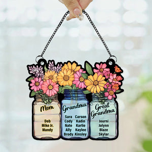 Personalized Gifts For Mom Suncatcher Window Hanging Ornament 03HUDT020524 - Ornaments - GoDuckee