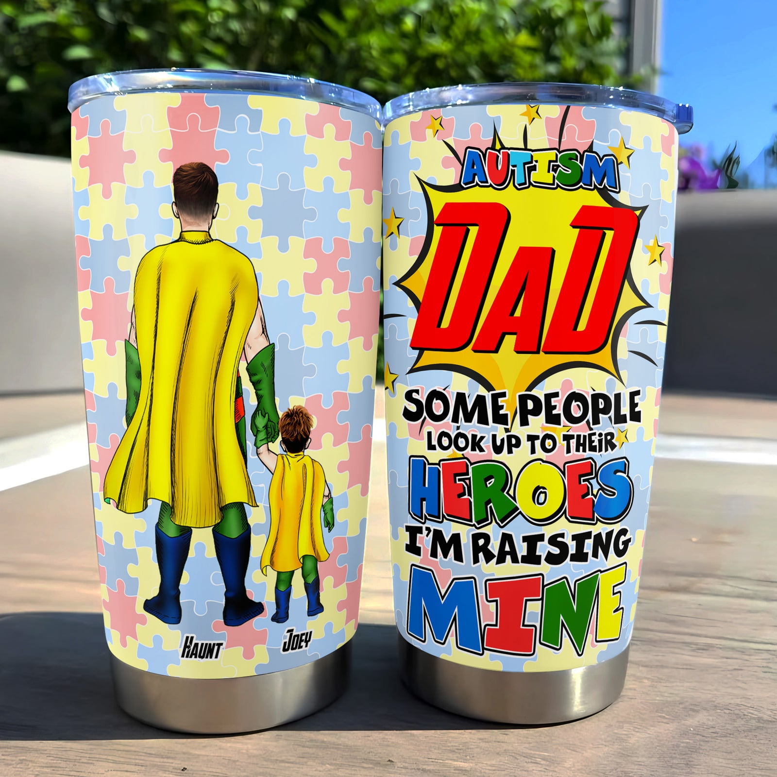 Personalized Gifts For Autism Dad Tumbler I'm Raising My Hero 021TOLU250225PA - Tumbler Cup - GoDuckee