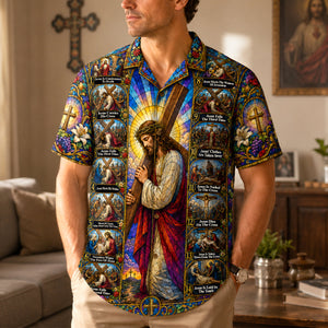 Jesus Cross Journey Hawaiian Shirt- Personalized Religious Summer Gifts 02HUDH180726 - Hawaiian Shirts - GoDuckee