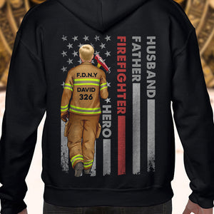 Husband Father Firefighter, Personalized Firefighter Dad Shirt, Father's Day Gift, Birthday Gift For Dad - Shirts - GoDuckee