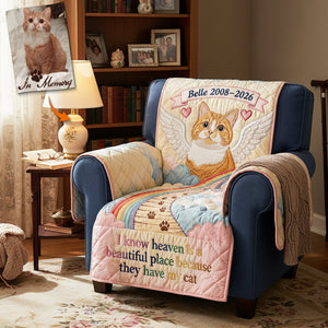 Pet At Rainbow Bridge Quilted Armchair Cover, Personalized Keepsake To Remeber Departed Dog & Cat 03qhta270126 - Sofa Cover - GoDuckee