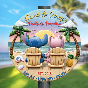 Cute Monster Couple Wood Sign - Personalized Gifts For Couple 01naqn060625 - Wood Sign - GoDuckee