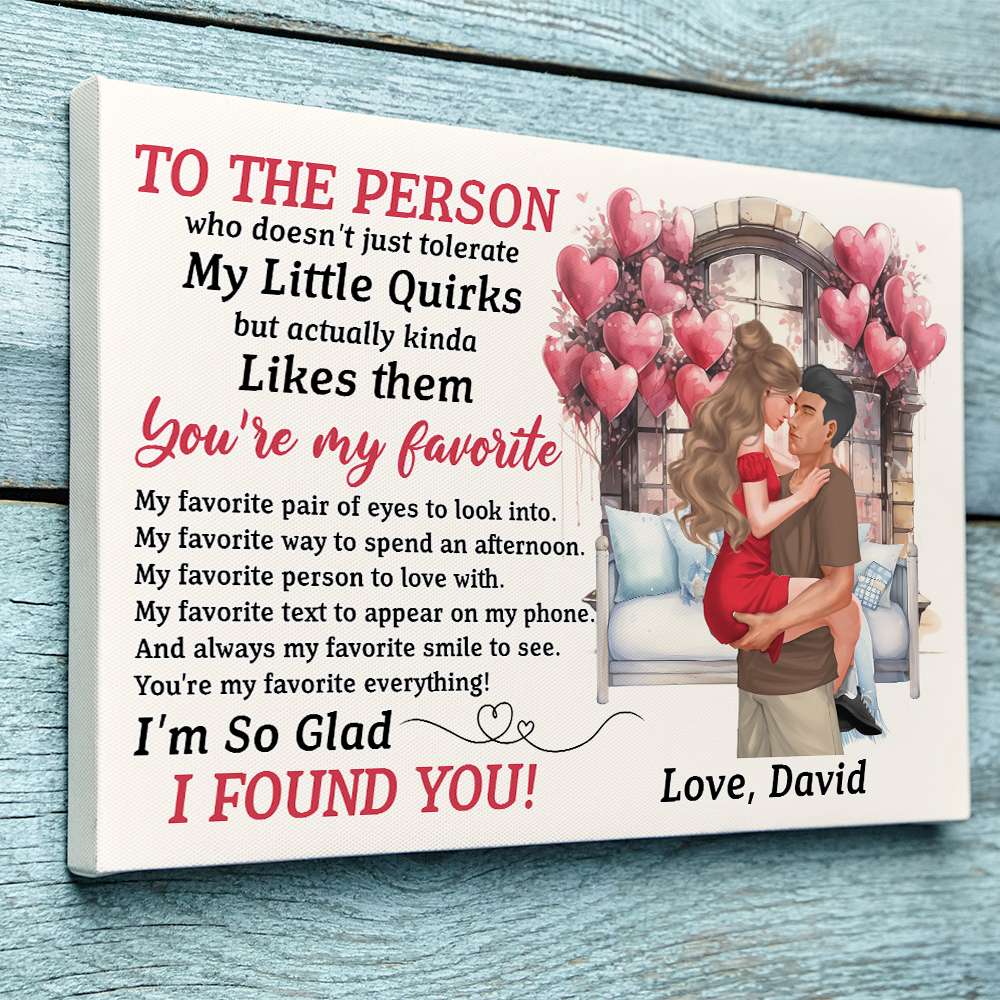 I'm So Glad I Found You, Personalized Canvas, Gifts For Funny Couple - Poster & Canvas - GoDuckee