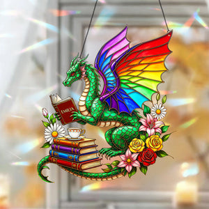 Book Dragon Suncatcher - Personalized Gifts For Book Lovers 04pgta140825 - Ornament - GoDuckee