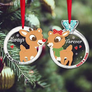 Set Of 2 Personalized Ornaments For Couple, PW-03NATN111023, Christmas Gift, Anniversary Gift Ideas - Ornament - GoDuckee