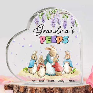 Personalized Gifts For Grandma Heart Plaque Grandma's Peeps 02HUHN200224 - Shaped Plaques - GoDuckee