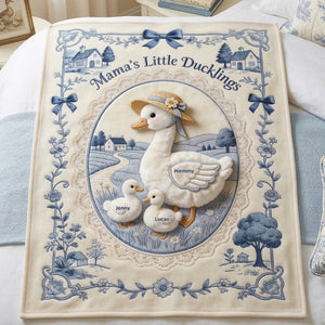 Mama's Little Ducklings Blanket - Personalized Gifts For Mom 03PGTN170326 - Blanket - GoDuckee