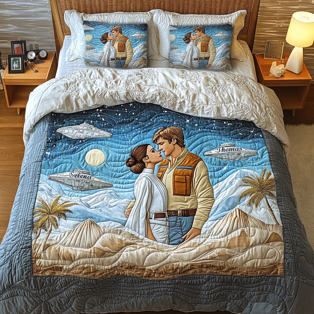 Galaxy Couple Quilt Bedding Set - Personalized Gifts For Couple 01tgmg080725 - Blanket - GoDuckee