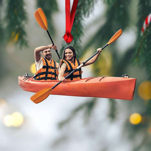 Gift For Kayaking, Personalized Acrylic Ornament, Image Upload Kayak Ornament, Christmas Gift - Ornament - GoDuckee