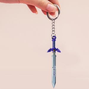 Gift For Gamer, Personalized Keychain, Custom Name Sword Keychain, Game Lover Gift 05NAHN260623 - Keychains - GoDuckee