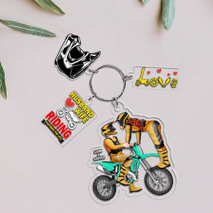 Personalized Gifts For Motocross Couple Keychain 06PGPU200624PA - Keychains - GoDuckee
