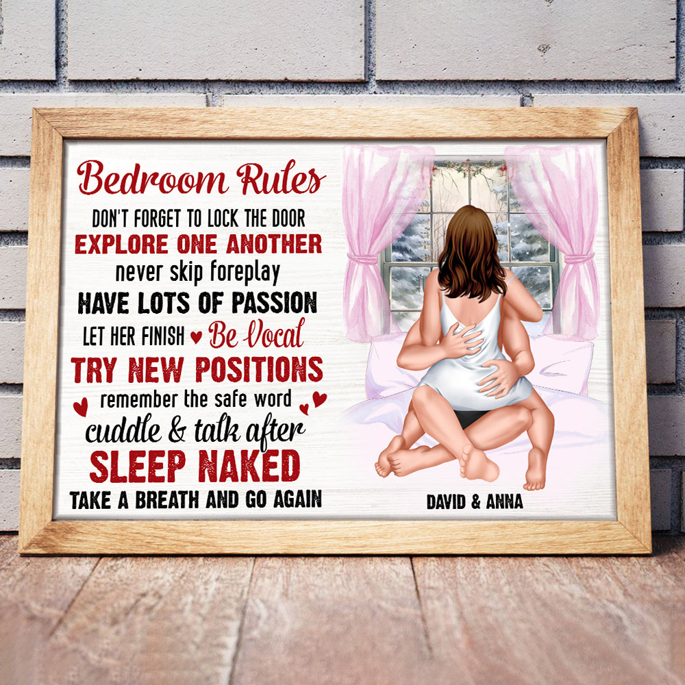 Bedroom Rules, Personalized Naughty Canvas Print, Couple Gift - Poster & Canvas - GoDuckee