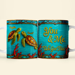 Turtle Couple Mug Personalized Gifts For Couple 03TODT020725 - Coffee Mug - GoDuckee