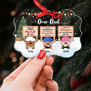 Dear Dad, Gift For Dad, Personalized Acrylic Ornament, Baby Upside Down Ornament, Christmas Gift 06OHHN180823 - Ornament - GoDuckee