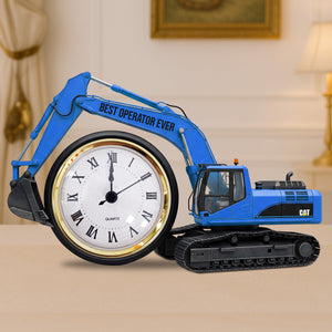 Excavator Desk Clock Plaque - Personalized Gifts For Operator 02ohtn040625 - Clock Plaques - GoDuckee