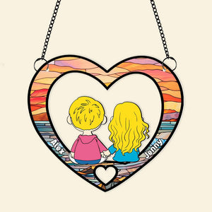 Personalized Gifts For Couple Suncatcher Ornament 02OHMH061224HG - Ornament - GoDuckee