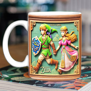 Personalized Gift For Game Loving Couple White Mug, Adventurer & His Princess 04QHDT231224 - Coffee Mug - GoDuckee