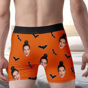 Personalized Gifts For Couple Boxer Briefs Custom Face Photo Halloween 01XQMH020824 - Boxer Briefs - GoDuckee