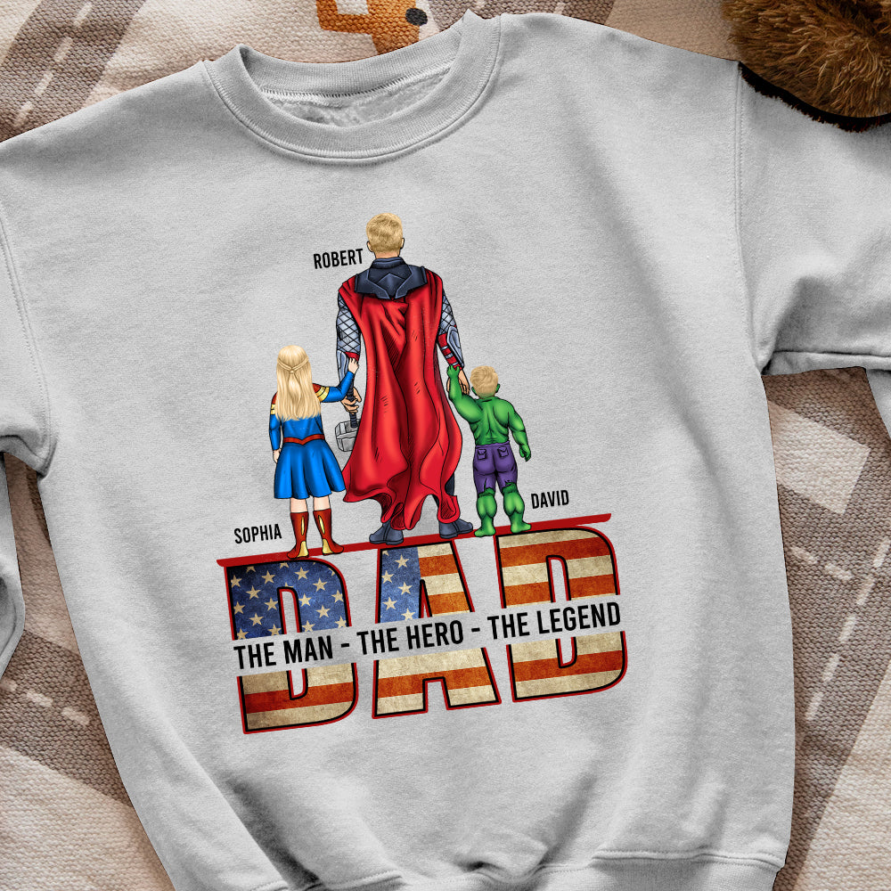 Super Dad, Man, Hero, Legend - Personalized Shirt, Gift For Father's Day - Shirts - GoDuckee