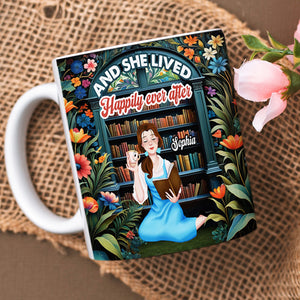 Personalized Gifts For Book Lovers Coffee Mug And She Lived Happily Ever After - Coffee Mugs - GoDuckee