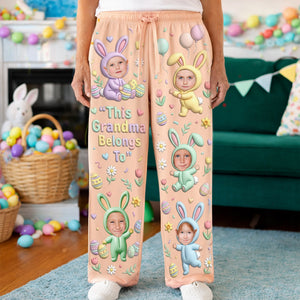 Cute Bunny Grandkids Pajama Pants - Custom Photo Gifts For Grandma 04nalu100326 - Pajama Pant - GoDuckee