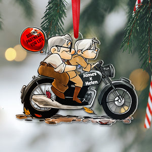 Fun Couple On Motorcycle Personalized Acrylic Ornament, Gift For Biker Couple 01QHPO131123 - Ornament - GoDuckee