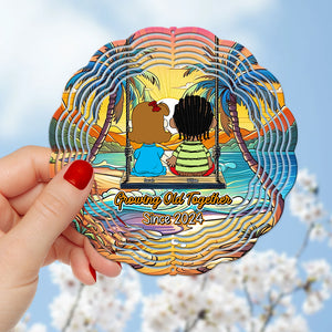 Personalized Gifts For Couple Wind Spinner 01xqqn181224hg Growing Old Together - Ornament - GoDuckee