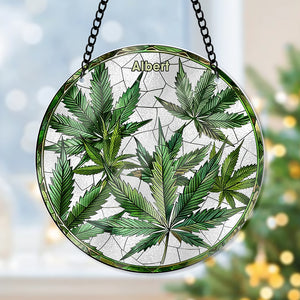 Personalized Gifts For Weed Lovers Suncatcher Ornament 43acqn240824 - Ornament - GoDuckee