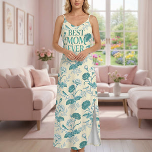 Flower Toile de Jouy Suspender Maxi Dress - Personalized Gifts For Mom 05PGQN200326 - Dress - GoDuckee