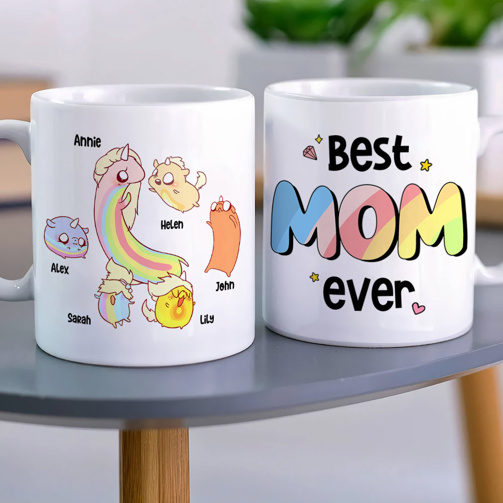 Best Mom Ever, Gift For Mom, Personalized Mug, Mom And Kids Mug, Mother's Day Gift 02DNHN260423 - Coffee Mug - GoDuckee