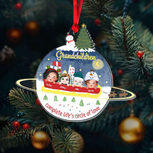Cute Kids Personalized Acrylic Ornament, Grandchildren Complete Life's Circle Of Love, Christmas Ornament for Grandma & Grandpa 01QHHN101123HH - Ornament - GoDuckee