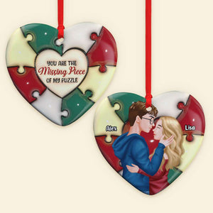 Personalized Gifts For Couple Heart Ceramic Ornament 04OHMH301024PA - Ornament - GoDuckee