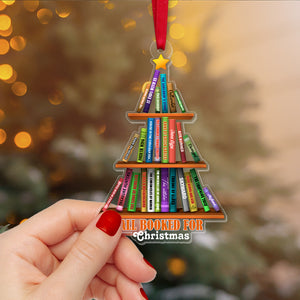 Custom Favorite Book Titles Ornament, Personalized Bookshelf Christmas Tree Shape Ornament, Gift For Book Lover 02QHTN151123 - Ornament - GoDuckee