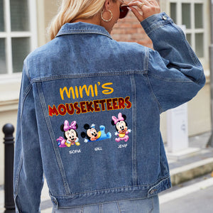 Personalized Gifts For Grandma Denim Jacket Mouse Kids 01OHMH010424 - Denim Jacket - GoDuckee