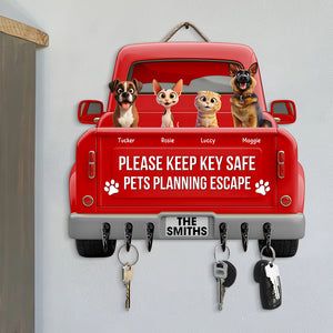 Pets Planning Escape Truck Key Hanger - Personalized Gifts For Pet Lovers 01tgqn270625 - Wood Sign - GoDuckee