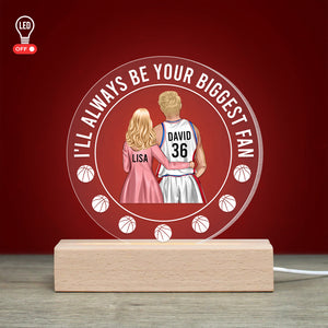 I'll Always Be Your Biggest Fan-Personalized Led Light- Gift For Couple- Basketball Couple Led Light - Led Night Light - GoDuckee