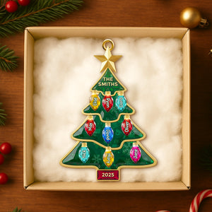 Family Light-Up Christmas Tree Ornament Personalized Gifts For Family 01NADT161025 - Ornament - GoDuckee