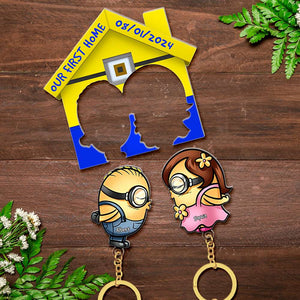 Personalized Gifts For Couple Key Holder, Cute Cartoon Couple Kissing 06xqqn160824 - Key Holder - GoDuckee