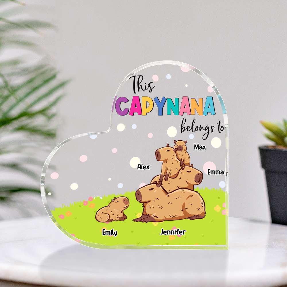 This Capynana Belongs To, Gift For Grandma, Personalized Acrylic Plaque, Capybara Plaque, Mother's Day Gift - Decorative Plaques - GoDuckee