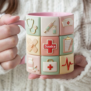 Medical Patchwork Accent Mug - Personalized Gifts For Nurses 01TOLU281025 - Coffee Mug - GoDuckee