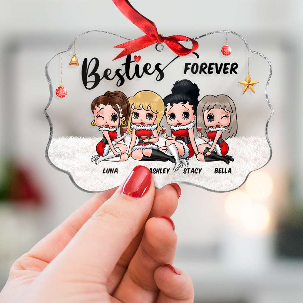 Bestie Forever, Gift For Bestie, Personalized Medallion Ornament, Best Friends Ornament, Christmas Gift 04HUHU280723HH - Ornament - GoDuckee