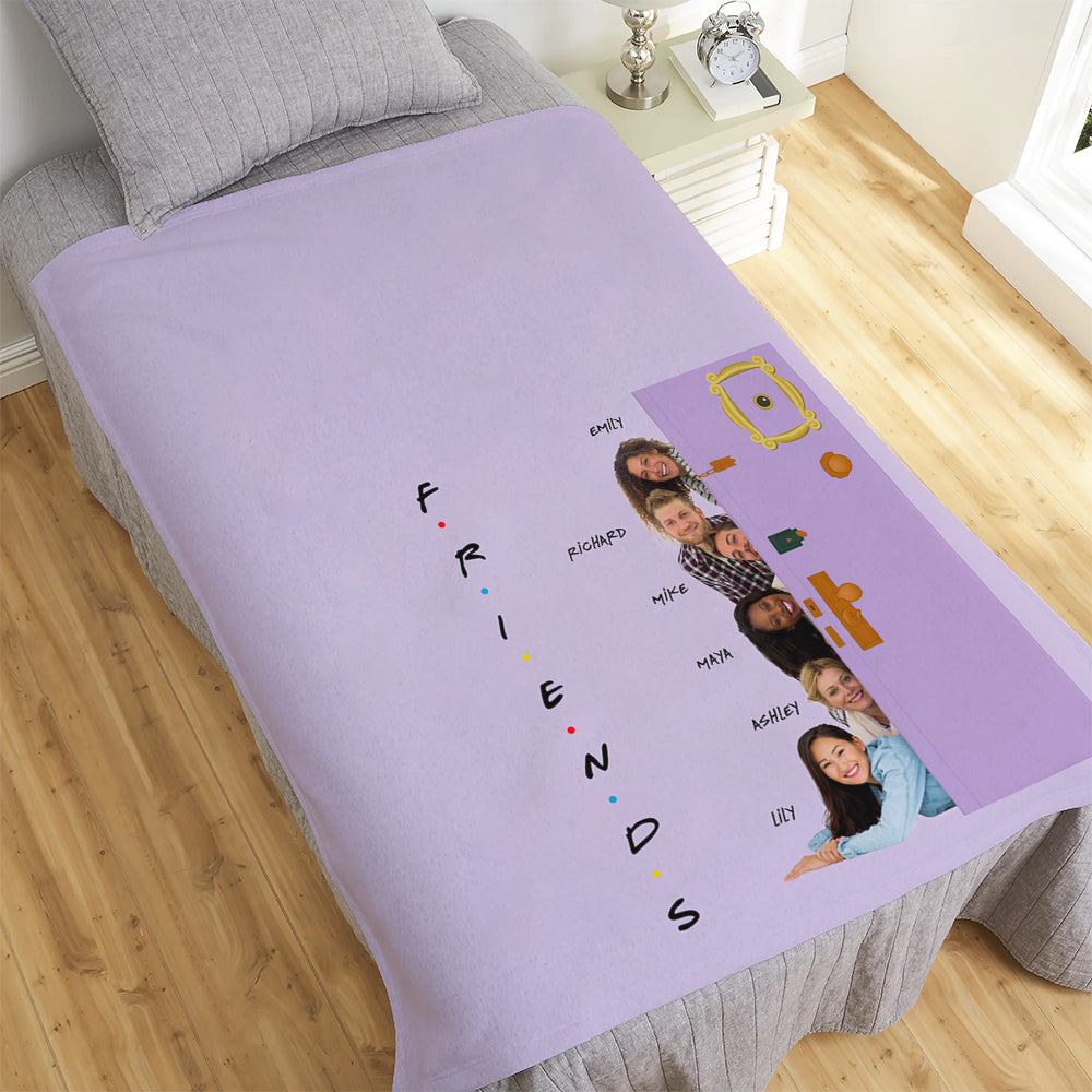 Friend Peeking Through Door 02huhn251123 Personalized Blanket - Blanket - GoDuckee