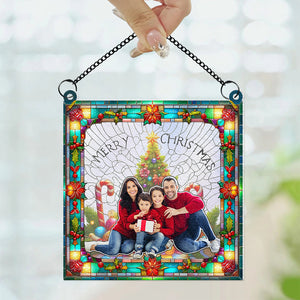 Custom Photo Gifts For Family Christmas Suncatcher Ornament 01NAHU270824 - Ornament - GoDuckee